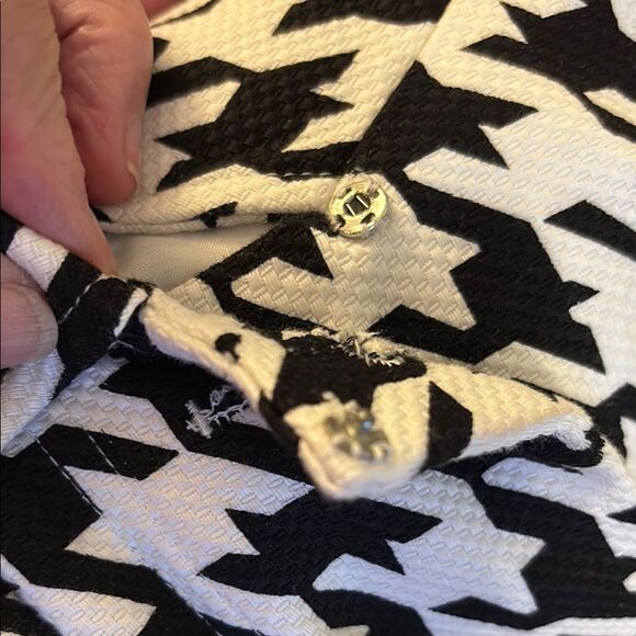 Susan Bristol Black and White Houndstooth Blazer Jacket - Picture 4 of 7